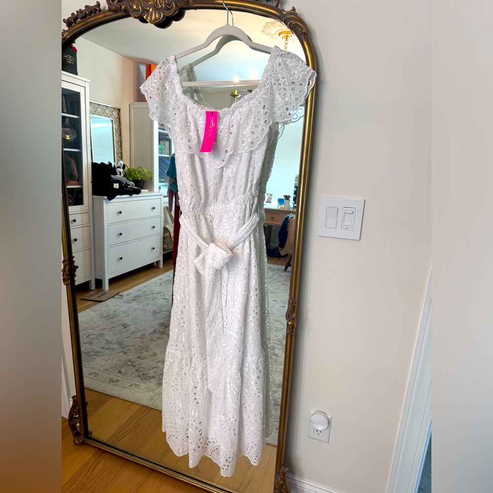 Lilly Pulitzer Geri Off-The-Shoulder Midi Dress